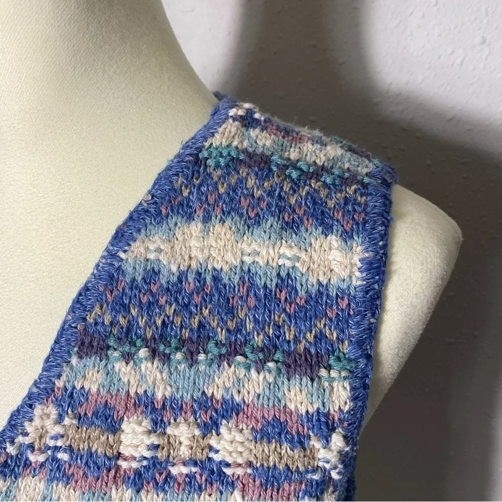 Vintage 90's L.L Bean Jacquard Fair Isle Knit Sweater Vest Women's Size Medium